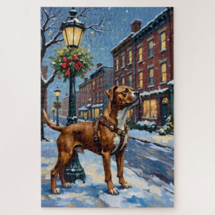 American Staffordshire Terrier Kerststad Legpuzzel