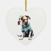 American Staffordshire Terrier Kersttrui Keramisch Ornament (Voorkant)