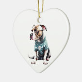 American Staffordshire Terrier Kersttrui Keramisch Ornament (Links)