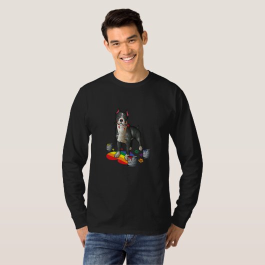 American staffordshire terrier LGBTQ amstaff T-shirt (Voorkant volledig)