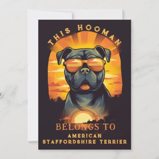American Staffordshire Terrier Ouder gepersonalise Aankondiging (Voorkant)
