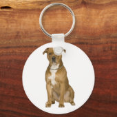 American Staffordshire Terrier Puppy Dog Sleutelha Sleutelhanger (Voorkant)