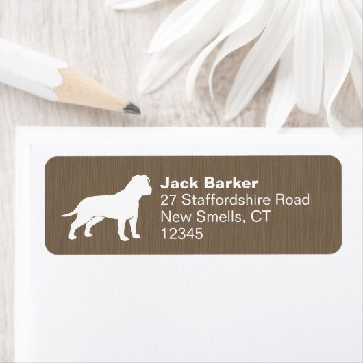 American Staffordshire Terrier Return Address Etiket (Insitu)