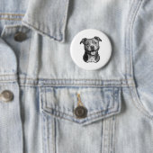 American Staffordshire Terrier Ronde Button 5,7 Cm (In situ)
