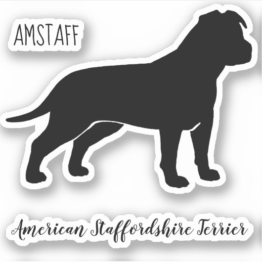 American Staffordshire Terrier Silhouette AmStaff Sticker (Voorkant)