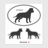American Staffordshire Terrier Silhouettes AmPerso Sticker (Vel)