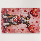 American Staffordshire Terrier Valentine Dog Art Legpuzzel (Horizontaal)