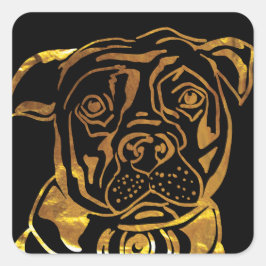 AMERICAN STAFFORDSHIRE TERRIËR VIERKANTE STICKER