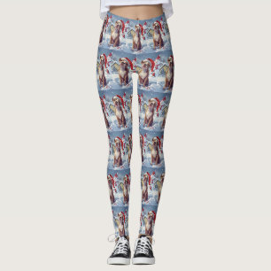 American Staffordshire Winter Wonderland Kerstmis Leggings