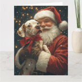 American Stafforshire Kerstman Feestelijke Kerstma Kaart (Voorkant)