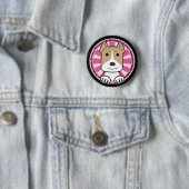 American Stafforshire Terrier Ronde Button 5,7 Cm (In situ)