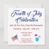 American Star 4th of July Feestuitnodigingen Kaart (Achterkant)