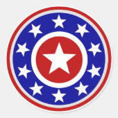 American Star Shield Ronde Sticker (Voorkant)