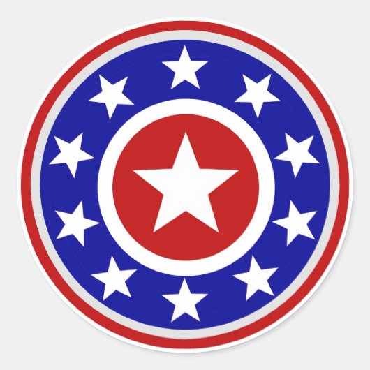 American Star Shield Ronde Sticker (Voorkant)