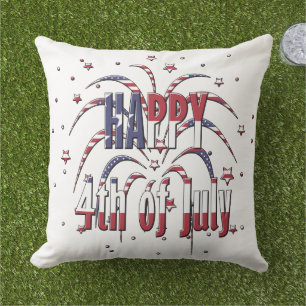 American Stars and Stripes Happy 4th van juli Buitenkussen