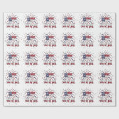 American Stars and Stripes Happy 4th van juli Cadeaupapier (Vlak)