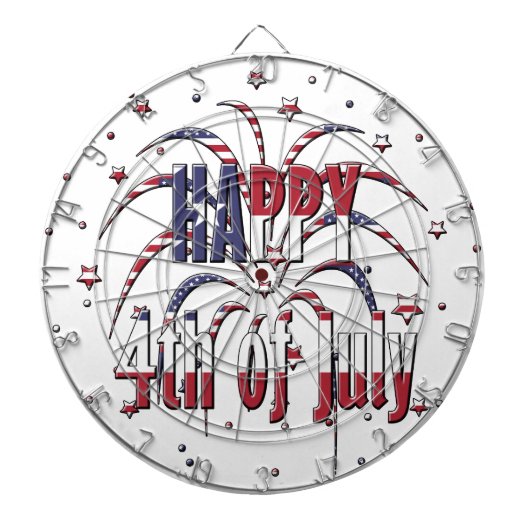 American Stars and Stripes Happy 4th van juli Dartbord (Voorkant)
