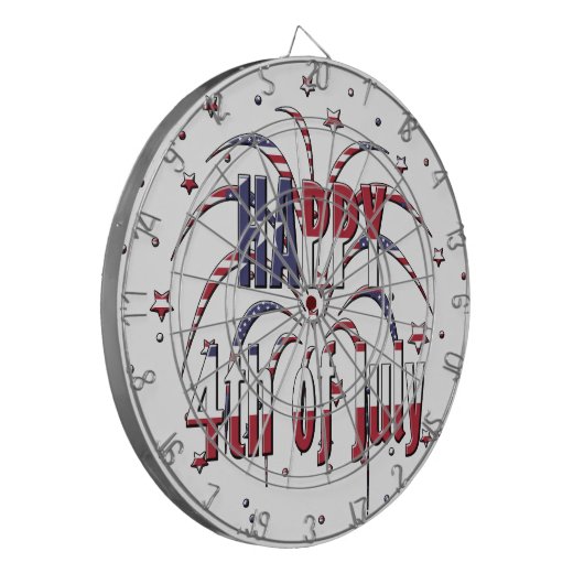 American Stars and Stripes Happy 4th van juli Dartbord (Voorkant Links)