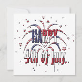 American Stars and Stripes Happy 4th van juli Notitiekaartje (Voorkant)