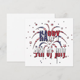 American Stars and Stripes Happy 4th van juli Notitiekaartje