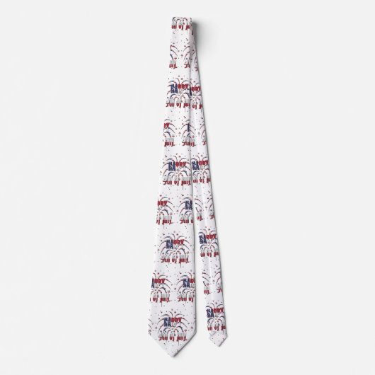 American Stars and Stripes Happy 4th van juli Stropdas (Voorkant)