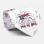 American Stars and Stripes Happy 4th van juli Stropdas (Opgerold)