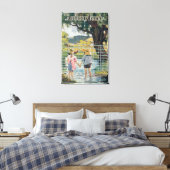 American Steel & Wire Co Fence Pond en Kinder Canvas Afdruk (Insitu (Slaapkamer))