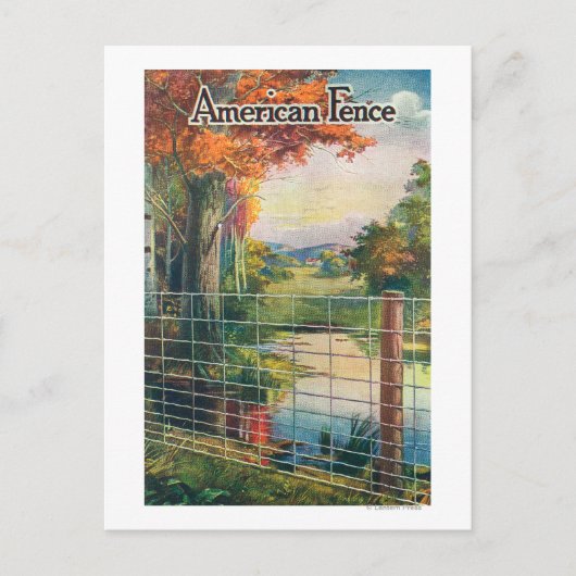 American Steel & Wire Co Fence Roadside Scene Briefkaart (Voorkant)