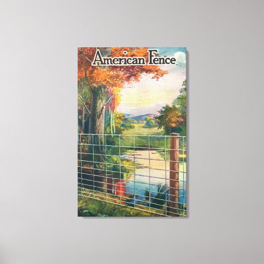 American Steel & Wire Co Fence Roadside Scene Canvas Afdruk (Voorkant)