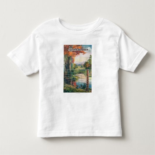 American Steel & Wire Co Fence Roadside Scene Kinder Shirts (Voorkant)