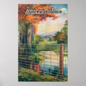 American Steel & Wire Co Fence Roadside Scene Poster (Voorkant)
