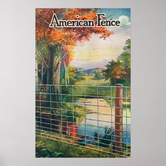 American Steel & Wire Co Fence Roadside Scene Poster (Voorkant)