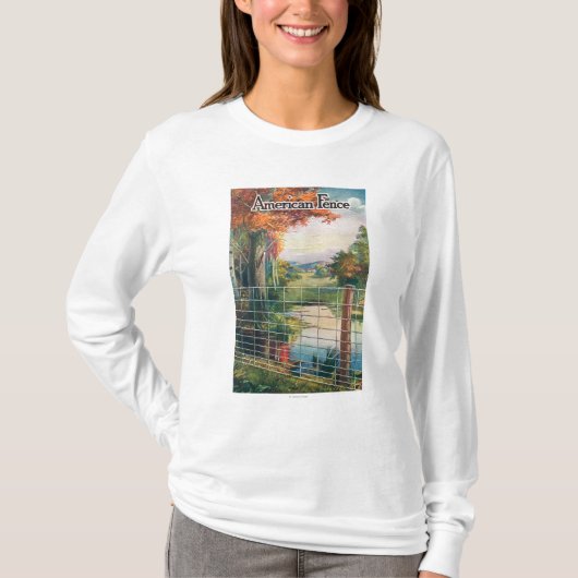 American Steel & Wire Co Fence Roadside Scene T-shirt (Voorkant)