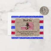American Striped bedankkaart Notitiekaartje (Voorkant / Achterkant in situ)