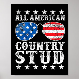 American Stud Boy Country 4th of juli Amerikaanse  Poster