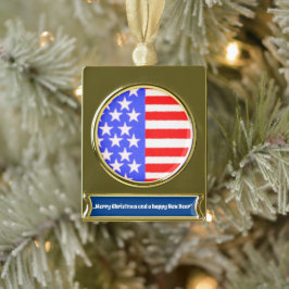 American Style Art, gepersonaliseerd Verguld Banner Ornament