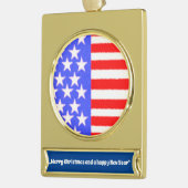 American Style Art, gepersonaliseerd Verguld Banner Ornament (Links)