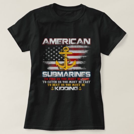 American Submarines Service Veteran Submariner Fla T-shirt (Design voorkant)