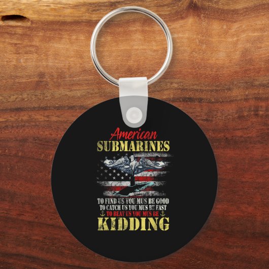 American Submarines Veteran Kidding Silent Service Sleutelhanger (Voorkant)