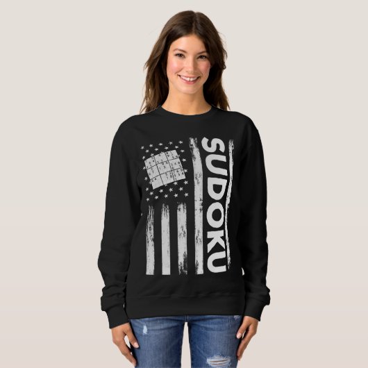 American Sudoku Puzzle Outfit USA Flag Trui (Voorkant volledig)