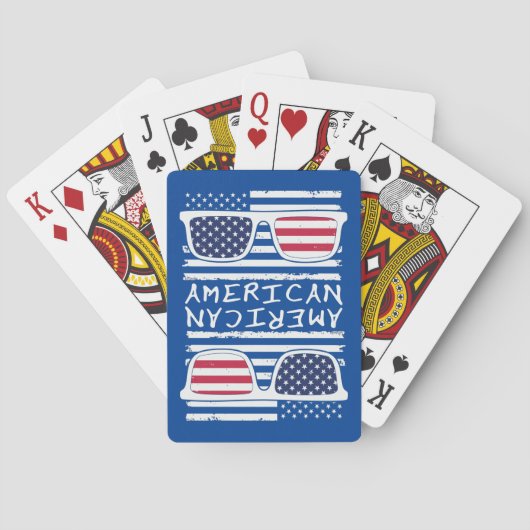 AMERICAN SUNGLASSEN grappig op 4 juli Pokerkaarten (Achterkant)