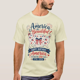 American The Beautiful 250 Viering met Strik T-shirt