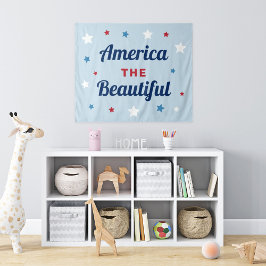 American the Beautiful Blauwe 4 juli Wandkleed