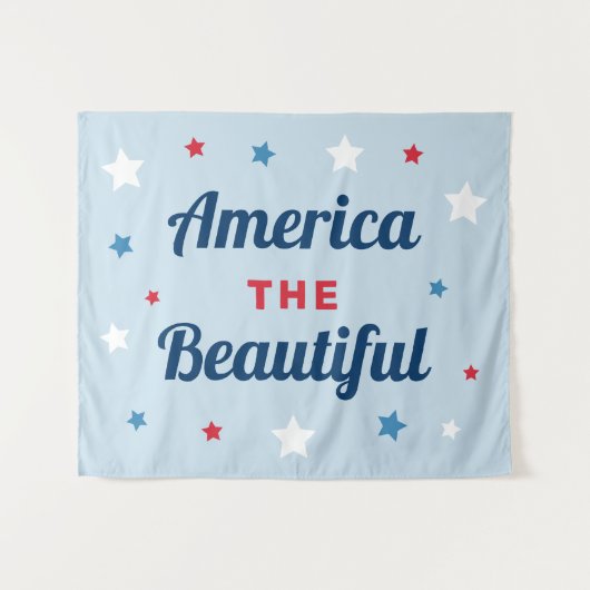 American the Beautiful Blauwe 4 juli Wandkleed (Voorkant (horizontaal))