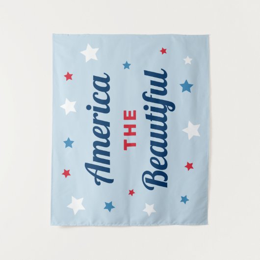 American the Beautiful Blauwe 4 juli Wandkleed (Voorkant)