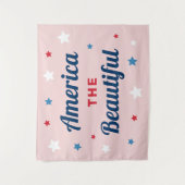 American the Beautiful Roze 4 juli Wandkleed (Voorkant)
