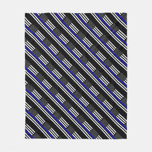 American Thin Blue Line Decor Fleece Deken (Voorkant)