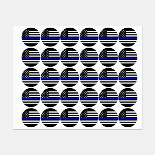 American Thin Blue Line Decor Labels (Vel)
