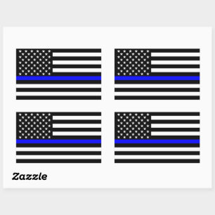 American Thin Blue Line Decor Rechthoekige Sticker