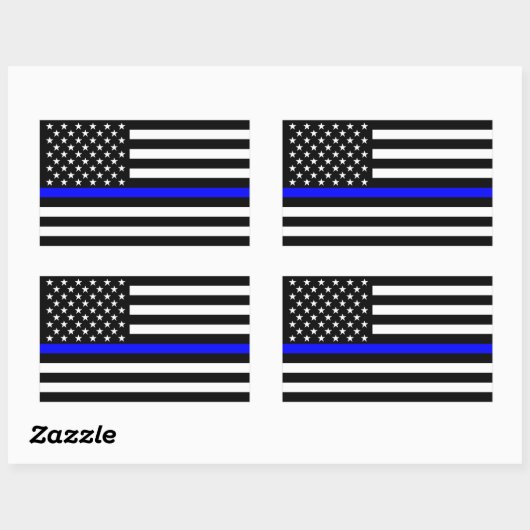 American Thin Blue Line Decor Rechthoekige Sticker (Vel)